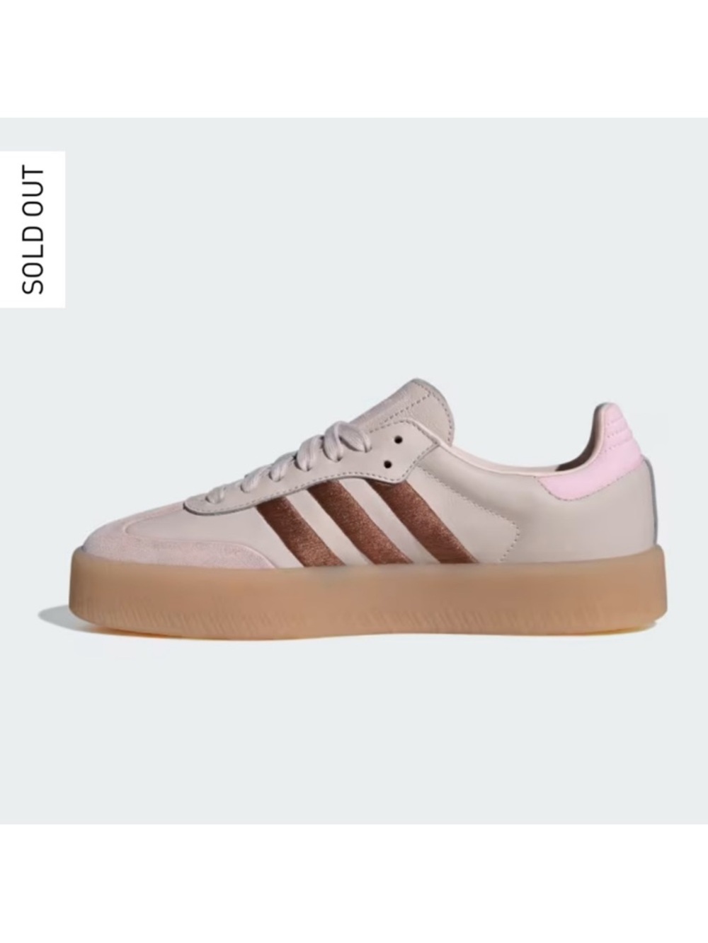 NWT Adidas Sambae platform gum sneakers putty mauve pink brown - Picture 5 of 10